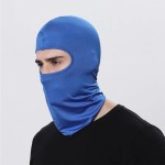 Face protection mask / hood, for paintball, skiing, motorcycling, airsoft, blue color